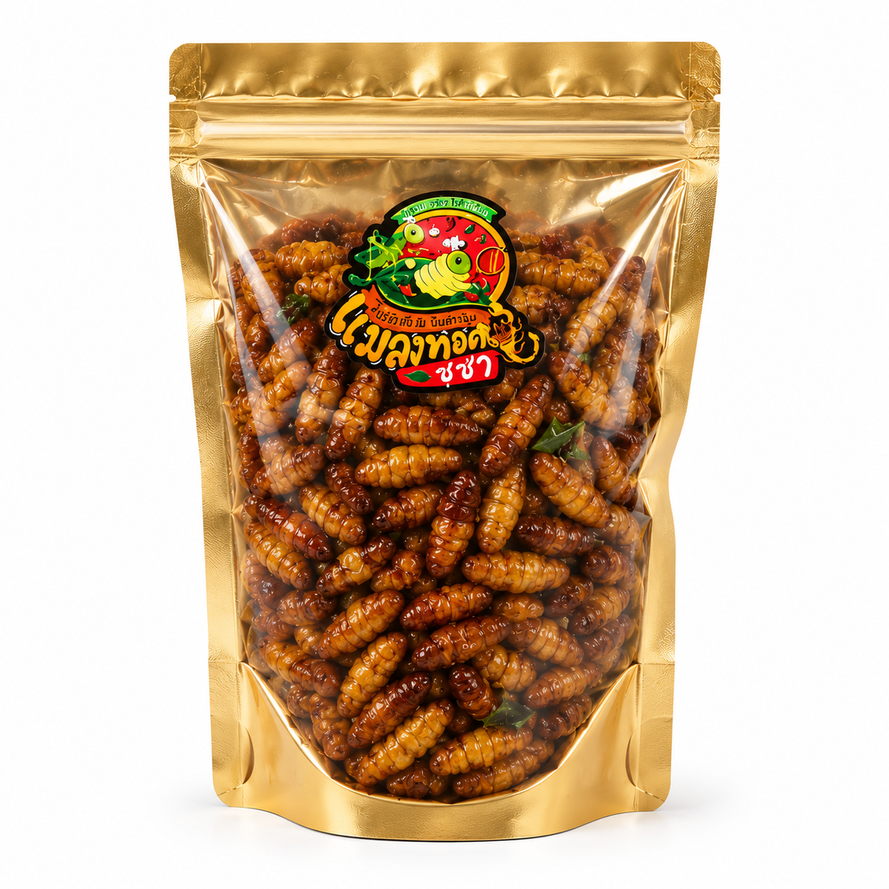 แมลงทอดซู่ซ่า ดักแด้ทอด หนอนไหม 80g