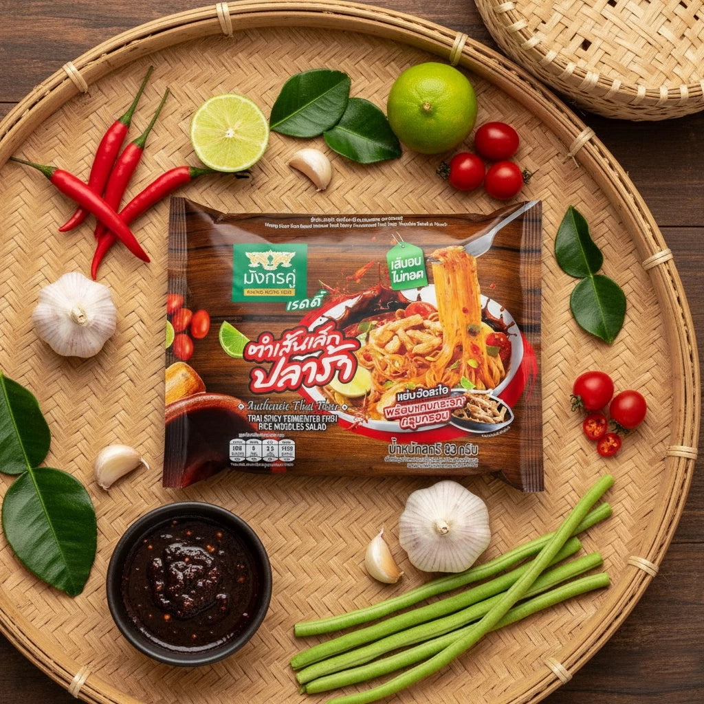 มังกรคู่เรดดี้ ตำเส้นเล็กปลาร้า