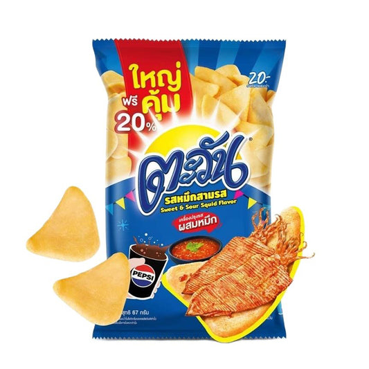 ตะวัน ข้าวเกรียบรสหมึกสามรส 56g