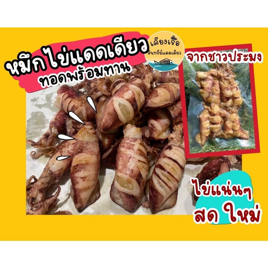 หมึกไข่แดดเดียวทอด