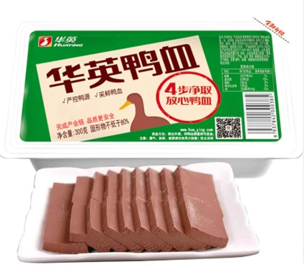 เลือดเป็ดก้อน - HuaYing Cooked Duck Blood Curds 300g