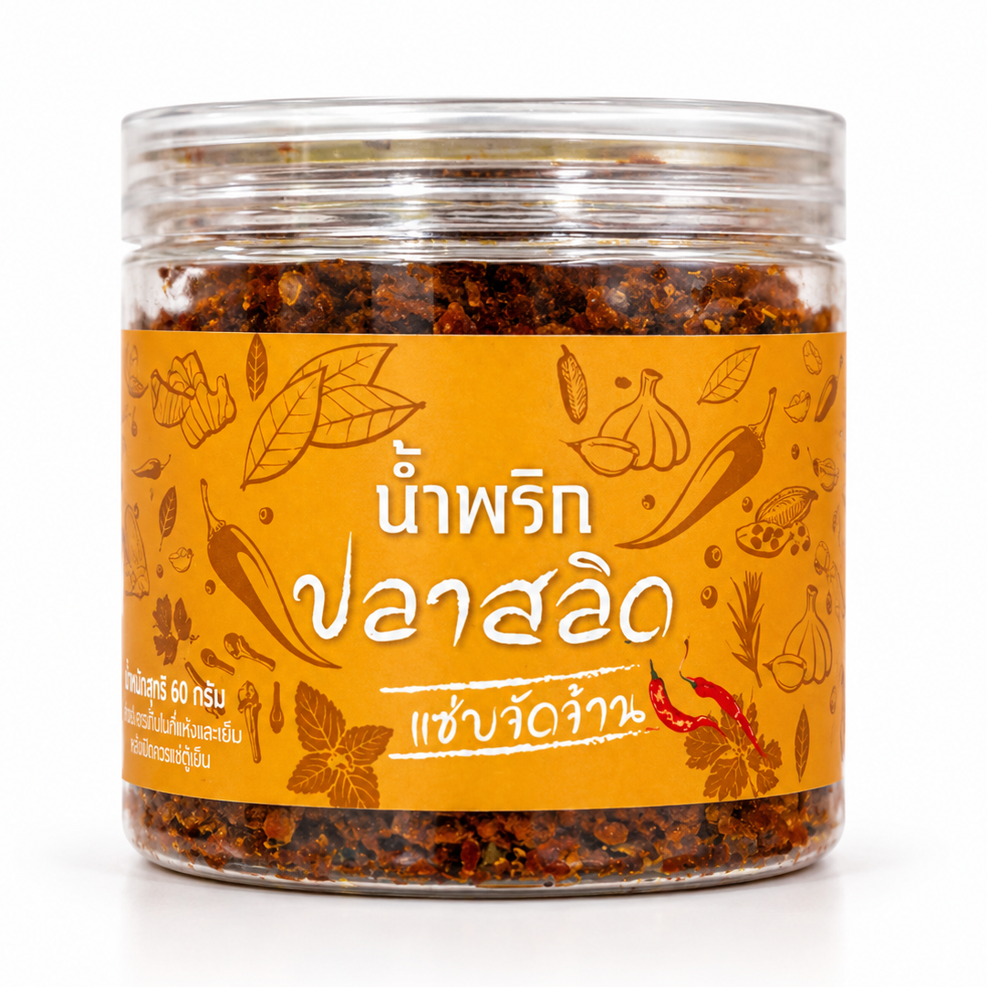 น้ำพริกปลาสลิด สูตรน้ำมะขาม แปดริ้ว 120g